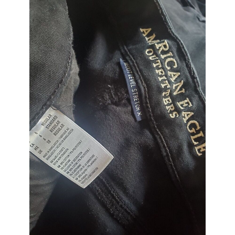 American Eagle Outfitters Jeggings 6 Womens Next Level Stretch Black Skinny High - Picture 4 of 4